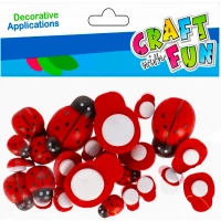 Ilustracja Craft With Fun Ozdoba Dekoracyjna Biedronka Samoprzylepna Drewniana 501442